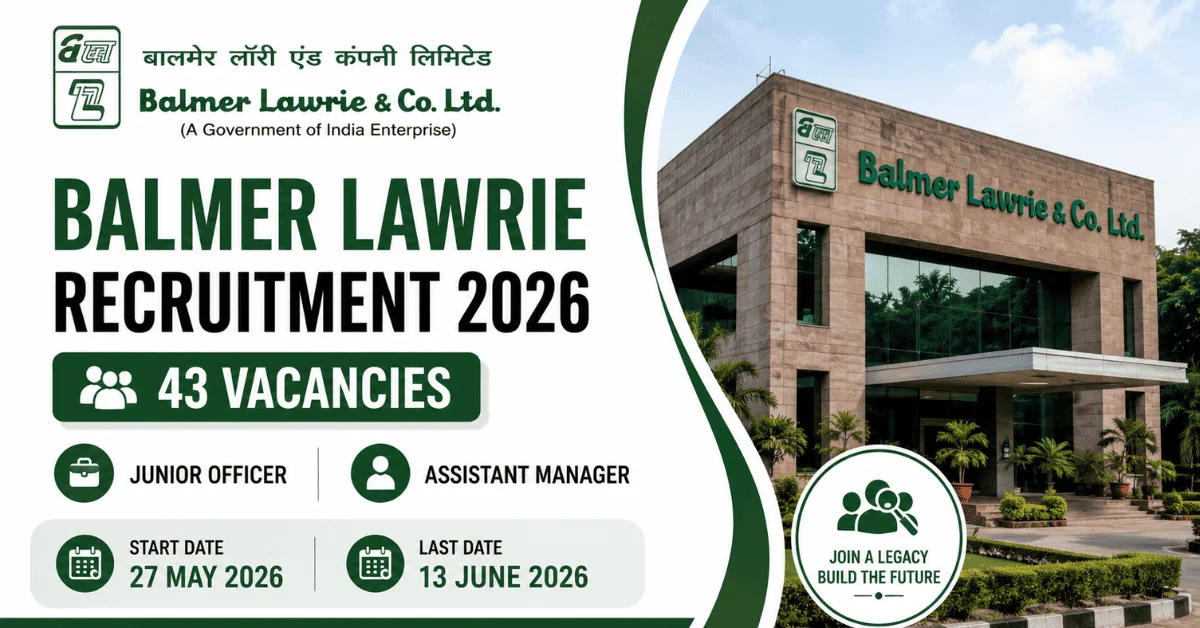 Balmer Lawrie Recruitment 2026: 43 Junior Officer, Manager & More Posts